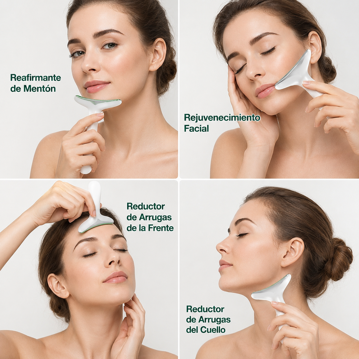 Masajeador de cara, cuello y papada con vibración y LED