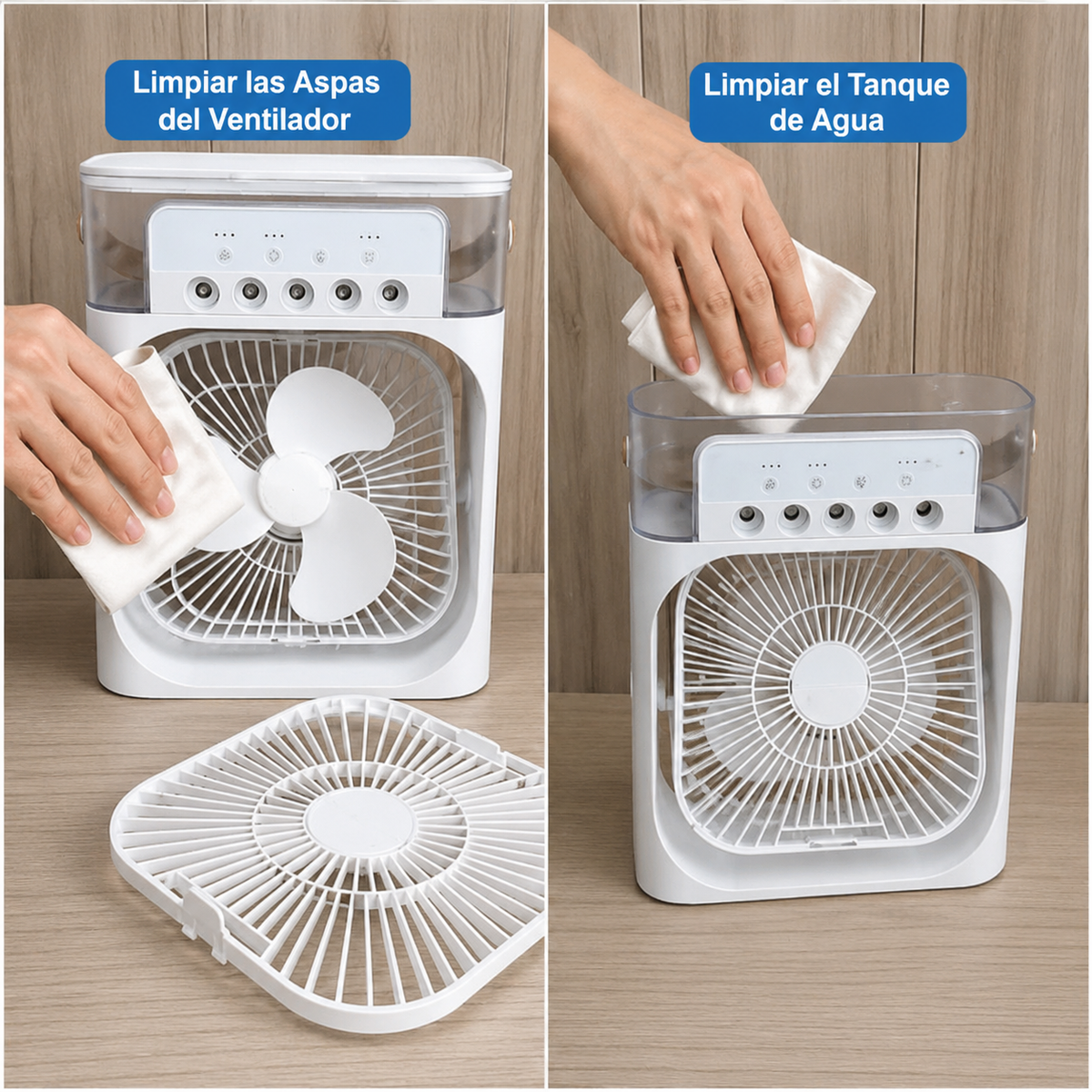 Ventilador Climatizador con pulverizador portátil