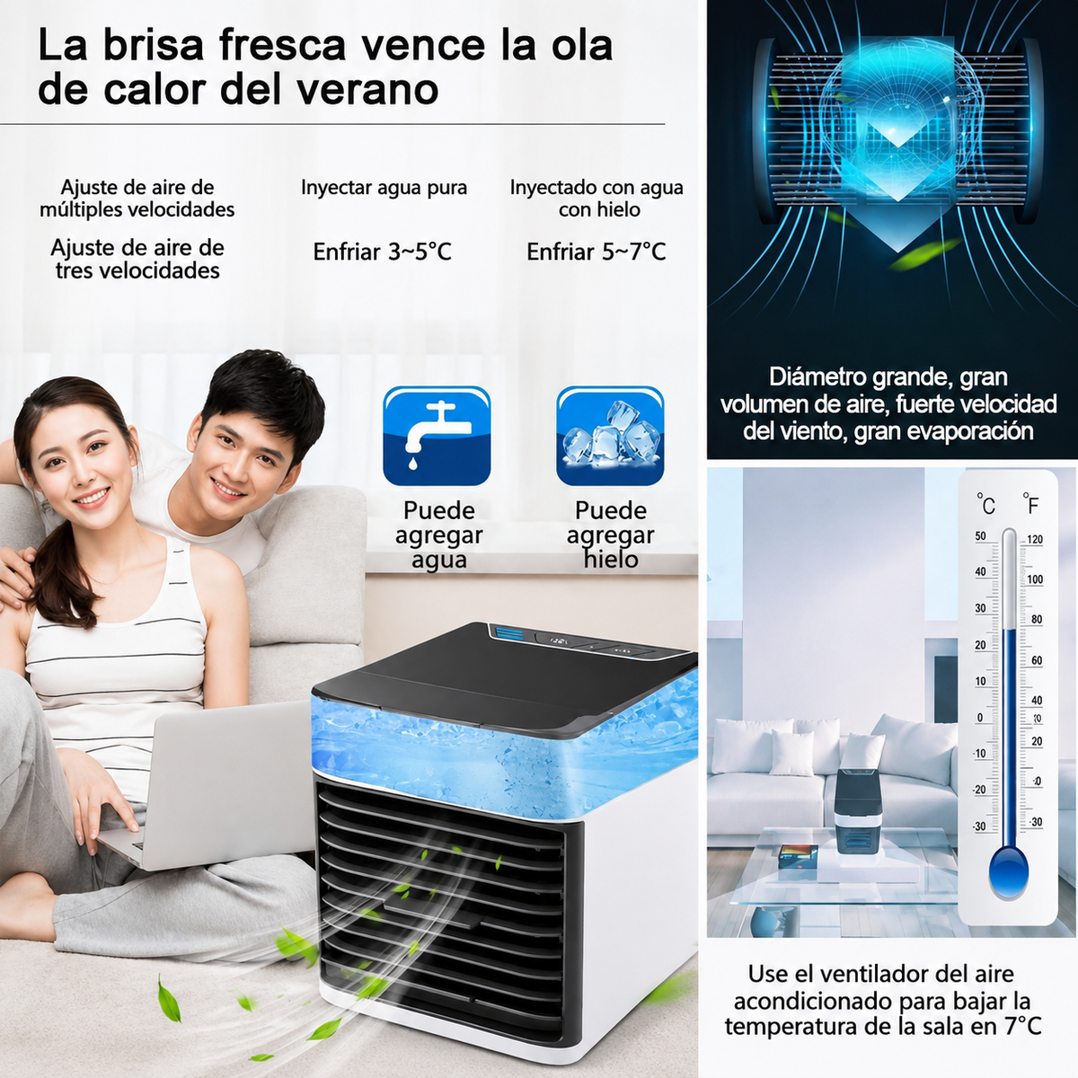 Mini climatizador portátil